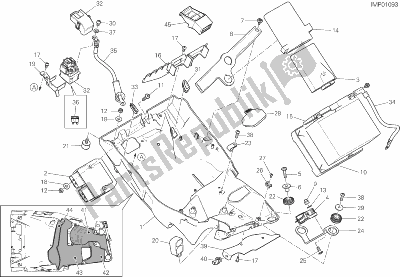 Todas as partes de Suporte Da Bateria do Ducati Multistrada 950 S Touring 2020